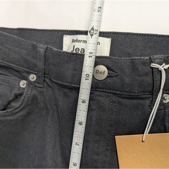 NWT Reformation High Skinny Faded Black Destroyed Distressed Knee Jeans, size 26 - Picture 9 of 9